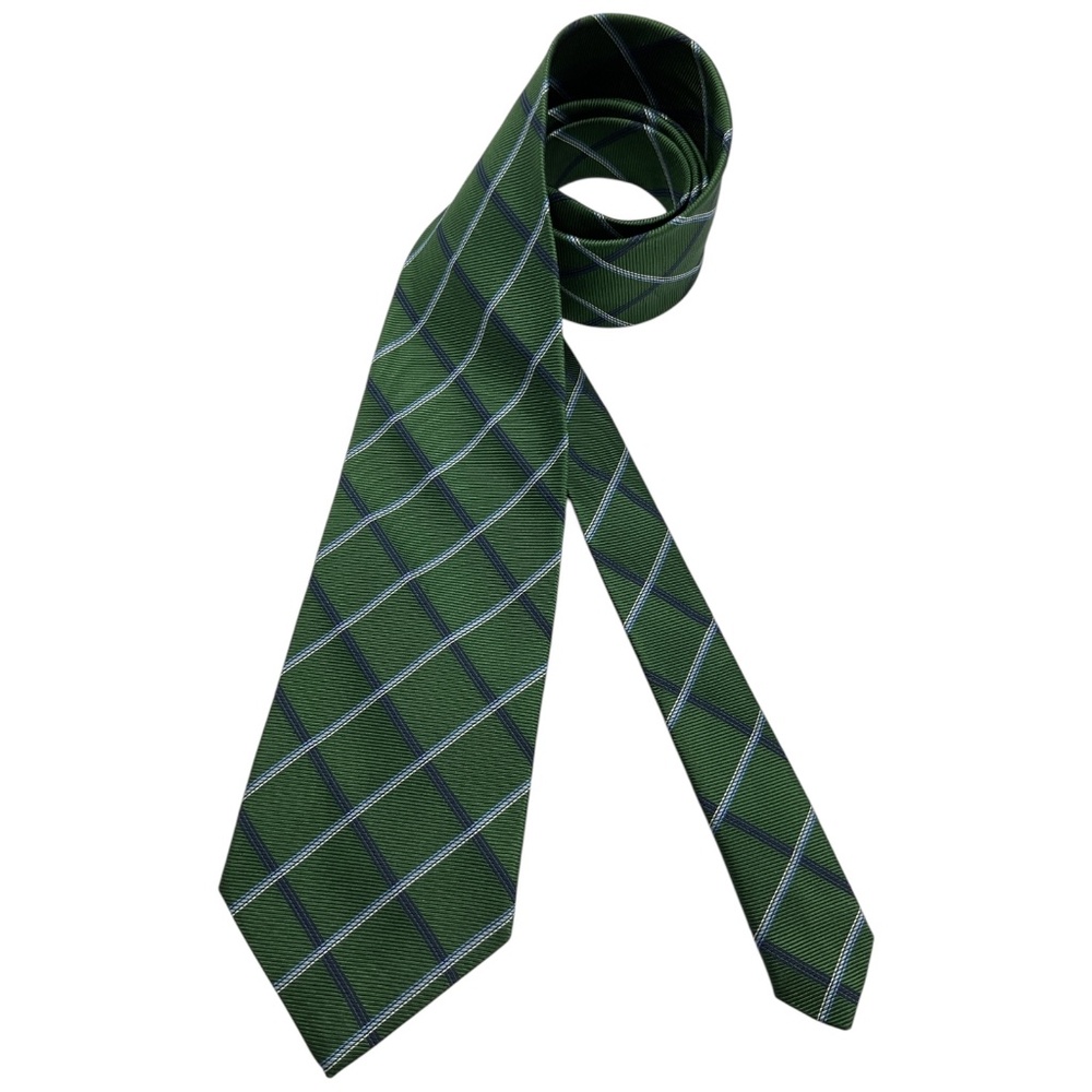 BROOKS BROTHERS Green Tartan Silk DESIGNER Tie USA